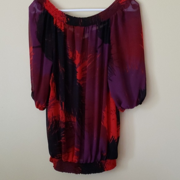 Women's multi color sheer blouse - Picture 3 of 3